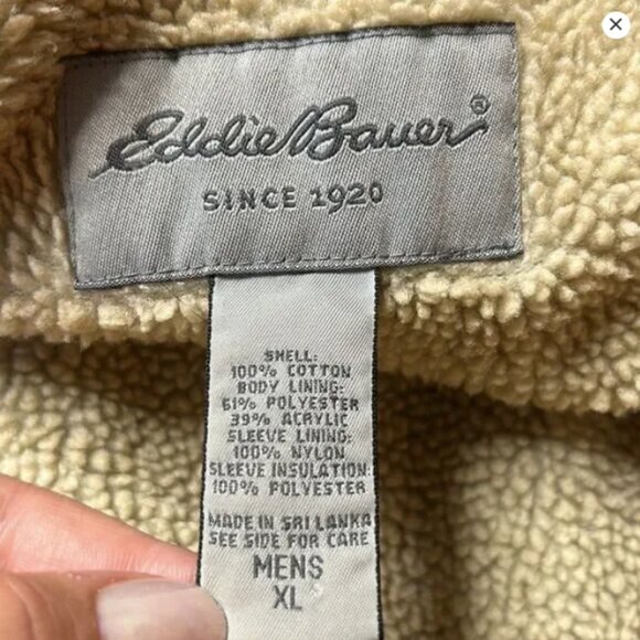 Eddie Bauer Sherpa Lined Jean Jacket Men's Size XL - Picture 9 of 11